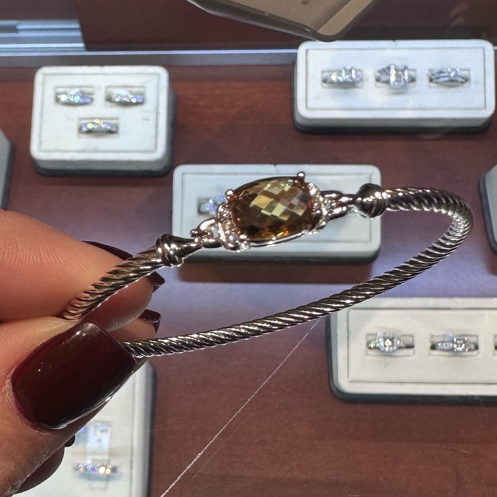 David Yurman Silver Bracelet with citrine and diamonds - Picture 3 of 4